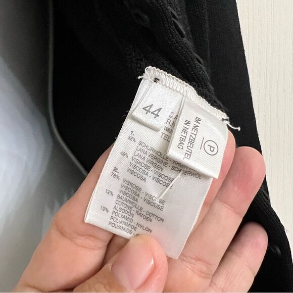 Escada Vintage Black Virgin Wool Evening Jacket French Lace cuffs Sz 44 … - Picture 5 of 12